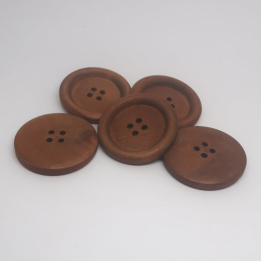 Lot de 5 boutons en bois massif 35 mm