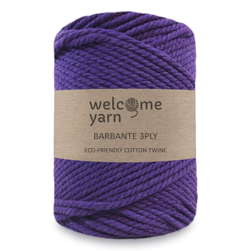 Corde en Coton 3 Brins Indigo Pourpre