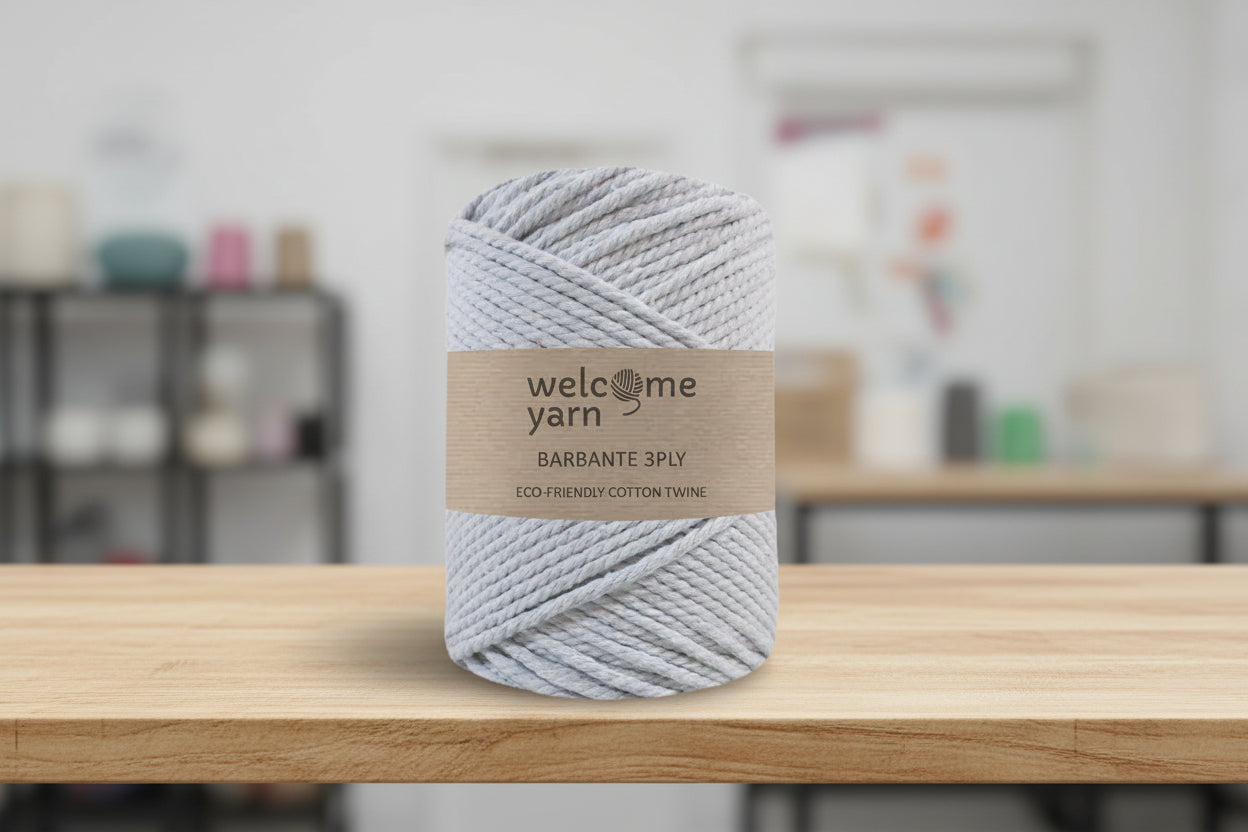 Corde en Coton 3 Brins Gris Clair
