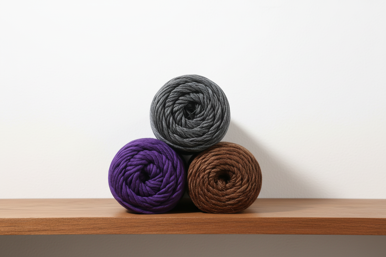 Pack 3x Rustic Cotton Purple Grey Brown