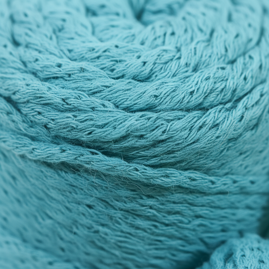 600g Cordão de Algodão Azul Turquesa - Cotton Air - 5mm
