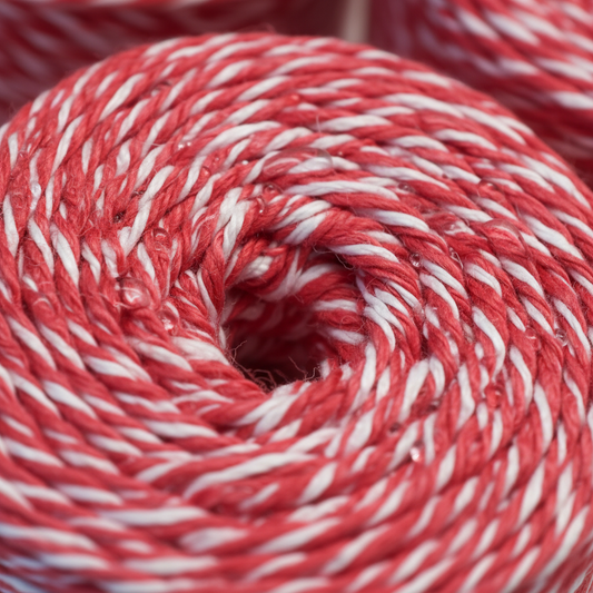 Barbante M Vermelho e Branco 300g = 250m