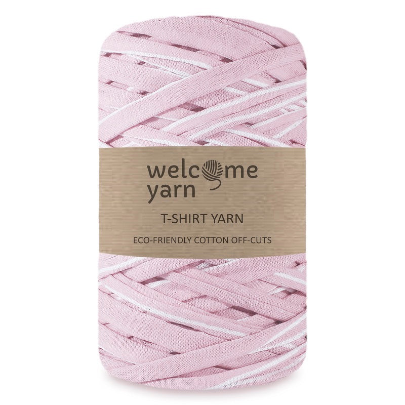 T-shirt Yarn Dark Pink and White