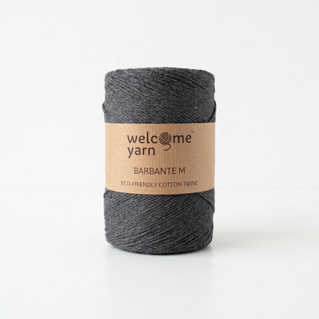 Fio Barbante M Cinzento Escuro 300g – Algodão Reciclado para Croché e Amigurumi | Made in Portugal