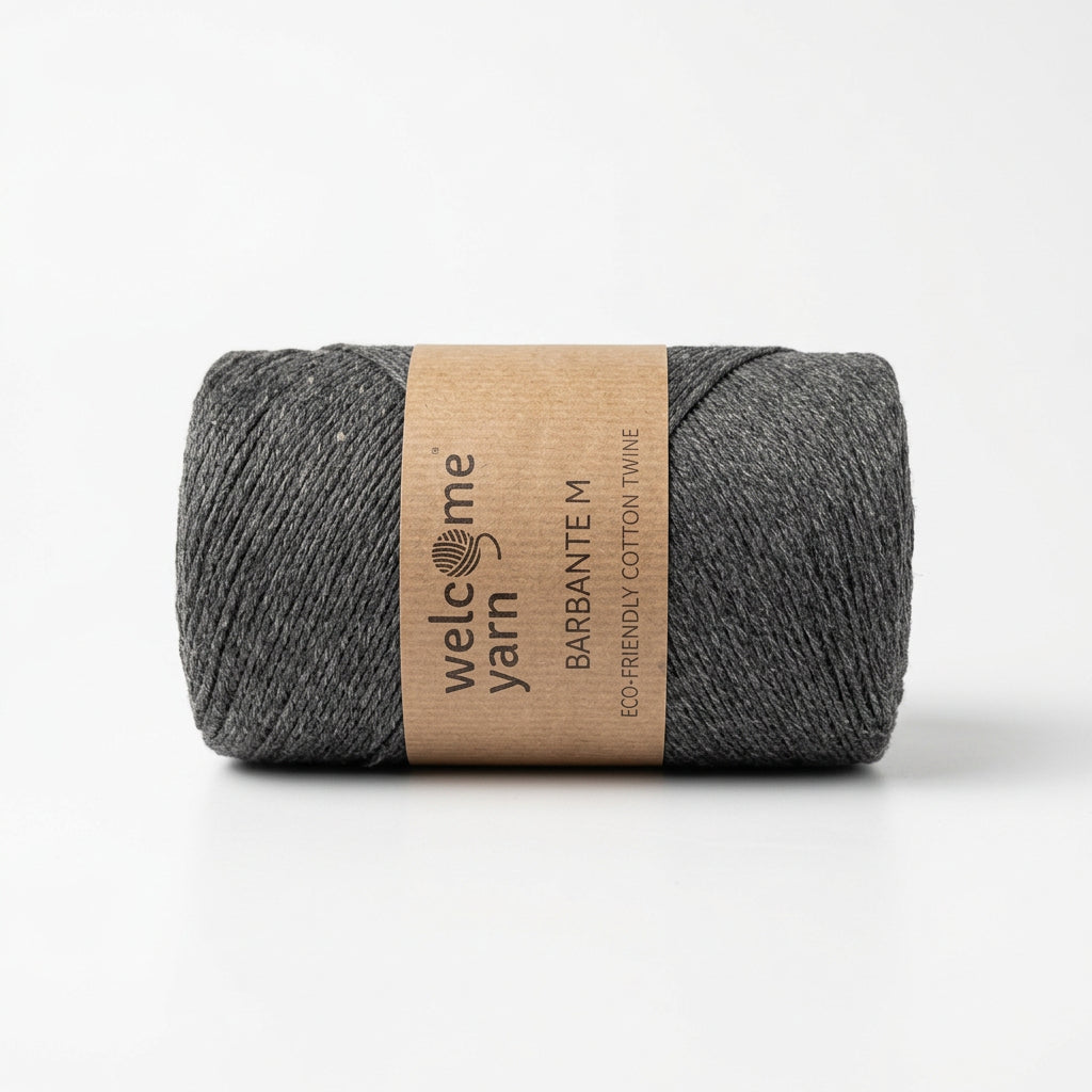 Fio Barbante M Cinzento Escuro 300g – Algodão Reciclado para Croché e Amigurumi | Made in Portugal