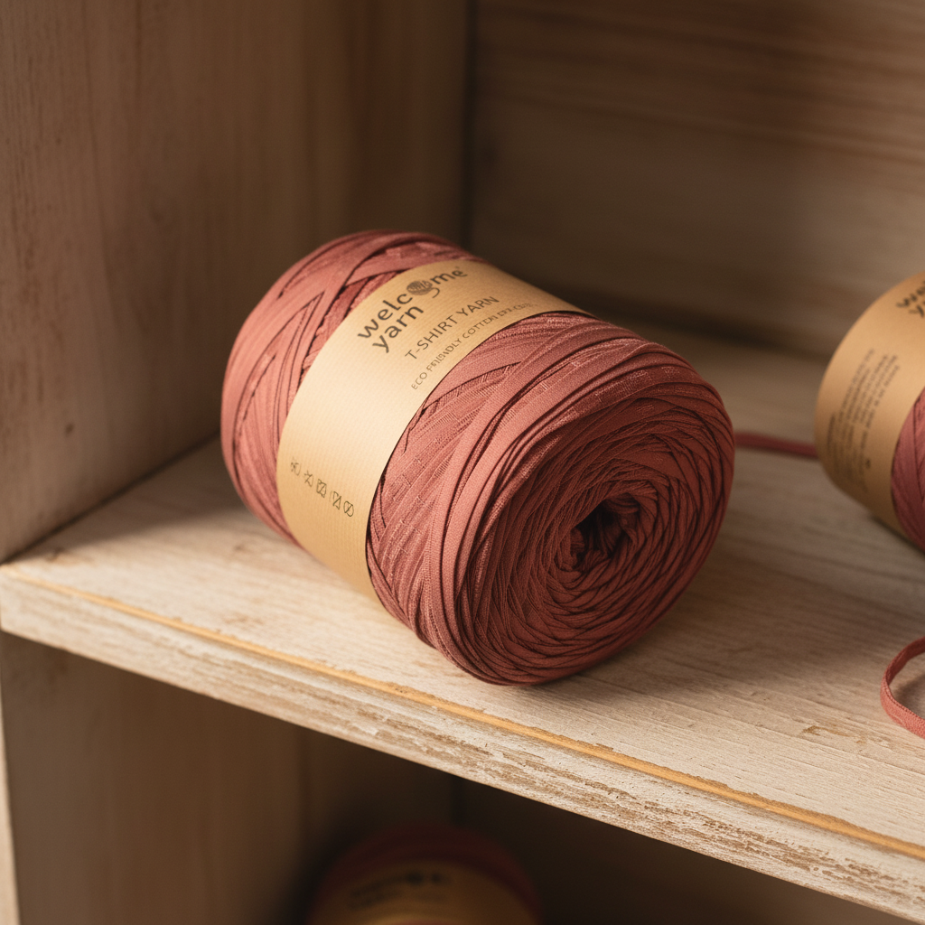 Rolo de Trapilho Fio de Malha Resídual - Terracotta - Licra Muito Elástico