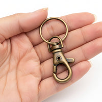 Porte-clés mousqueton doré 40 mm – Anneau porte-clés en métal résistant n° 27