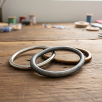 Oval Metal Rings Craft Set – 3pcs 65mmx50mm – Gold, Shiny Silver & Dull Mottled Finish #30