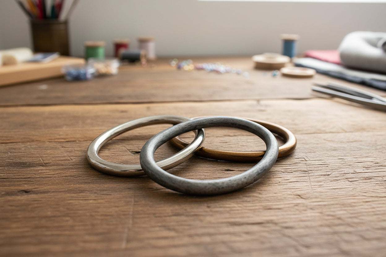 Oval Metal Rings Craft Set – 3pcs 65mmx50mm – Gold, Shiny Silver & Dull Mottled Finish #30