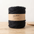 Preto Intenso Franjado - Trapilho / Fio de Malha Reciclado 120m | WelcomeYarn