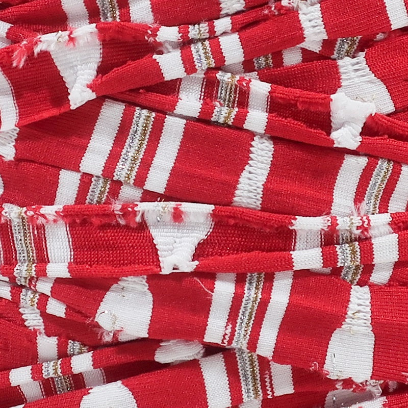 T-shirt Yarn Red White Stripes