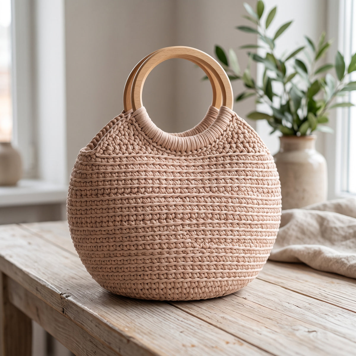 Trapilho Reciclado WelcomeYarn 120m – Bege Areia | Fio de Malha Made in Portugal