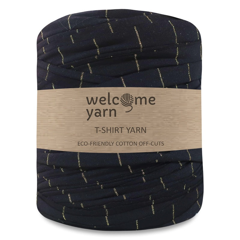T-shirt Yarn Black with Stripes