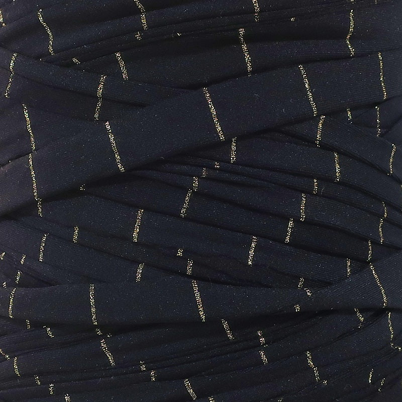 T-shirt Yarn Black with Stripes