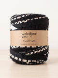 Trapilho Reciclado WelcomeYarn 120m – Preto Gráfico e Lurex Prata | Fio de Malha Made in Portugal