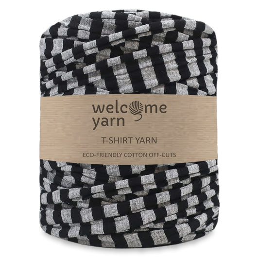 T-shirt Yarn Black and Grey Stripes