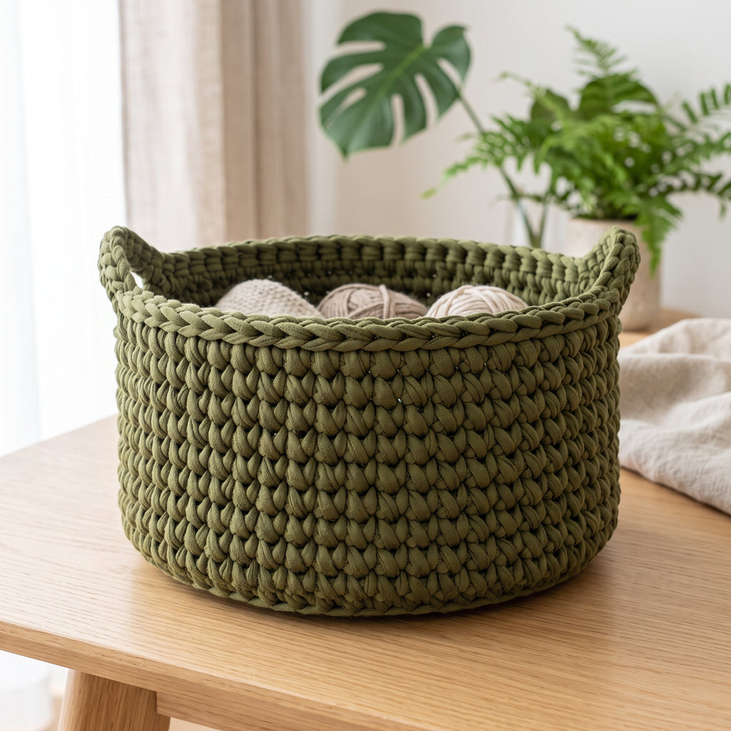 Trapilho Reciclado WelcomeYarn 120m – Verde Oliveira  Fio de Malha Made in Portugal