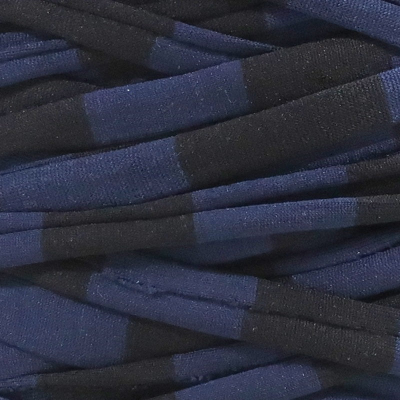 T-shirt Yarn Black and Blue Stripes
