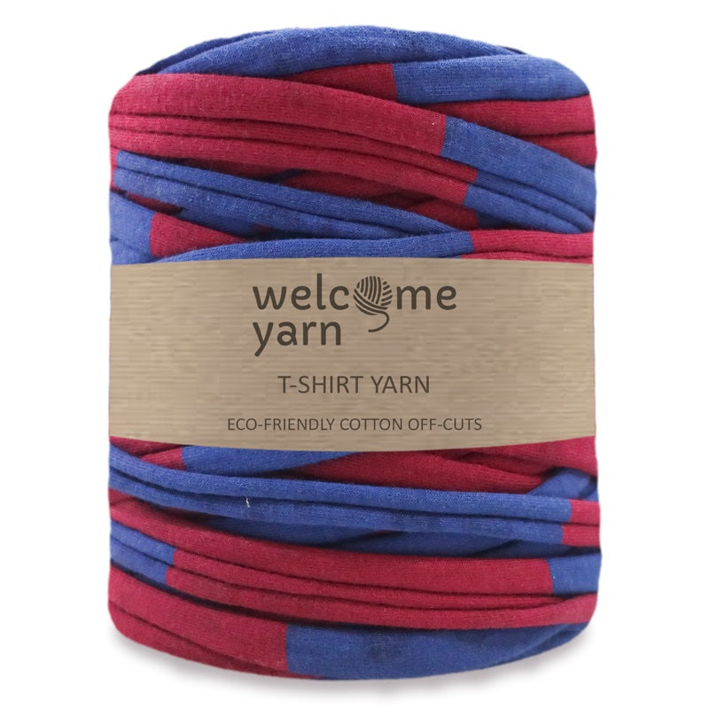 T-shirt Yarn Red Blue Stripes