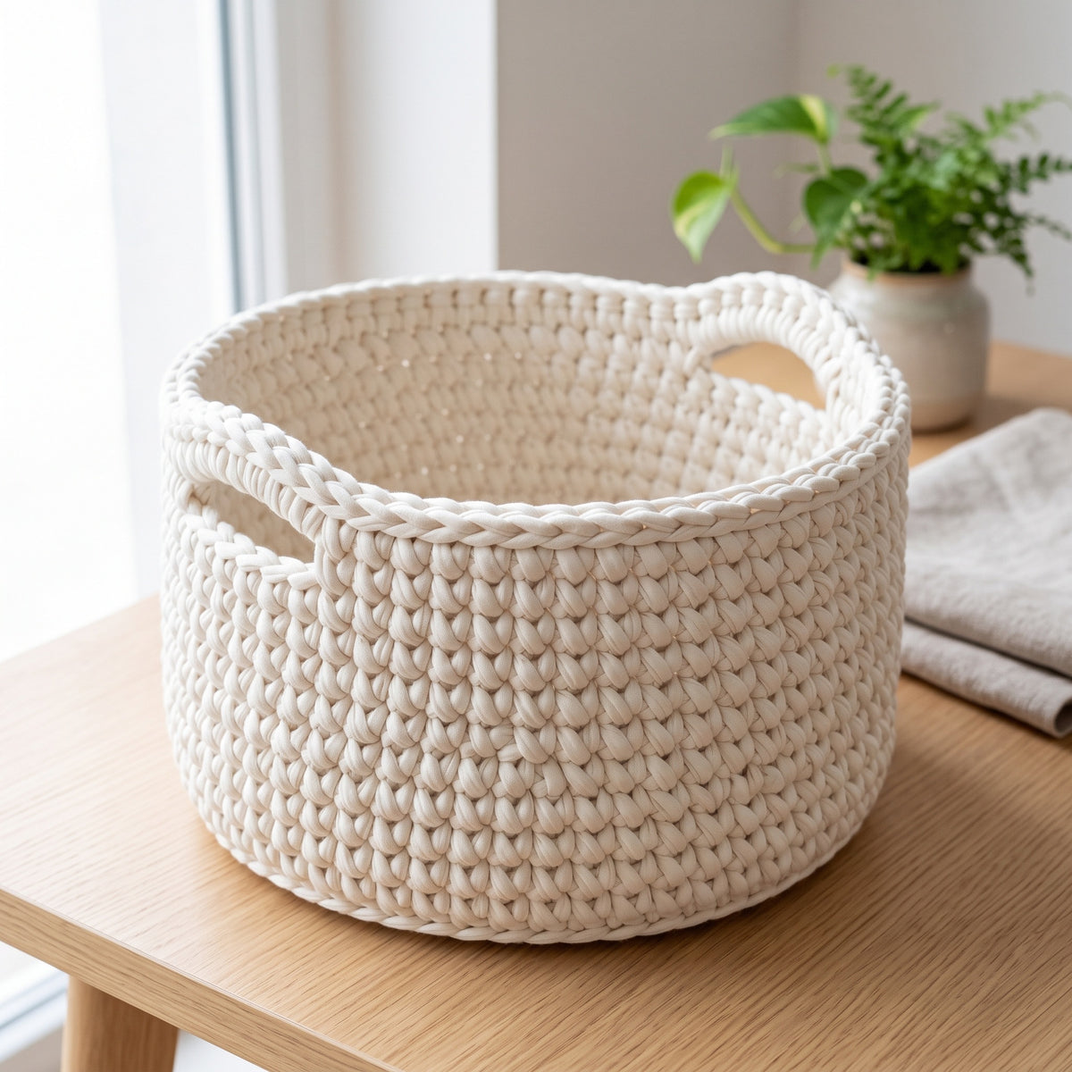 Trapilho Reciclado WelcomeYarn 120m – Branco Puro | Fio de Malha Made in Portugal
