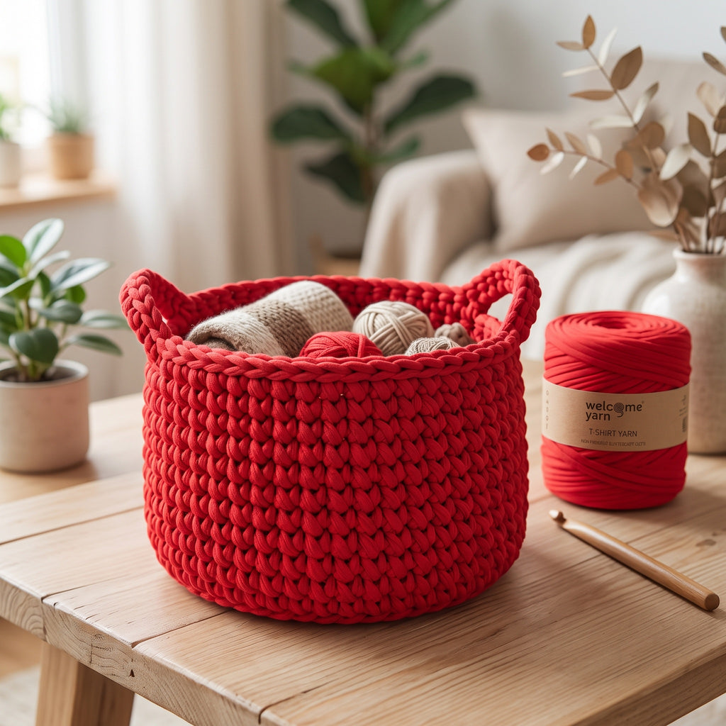 Trapilho Ecológico Welcome Yarn Vermelho – Fio de Malha Residual (120m)