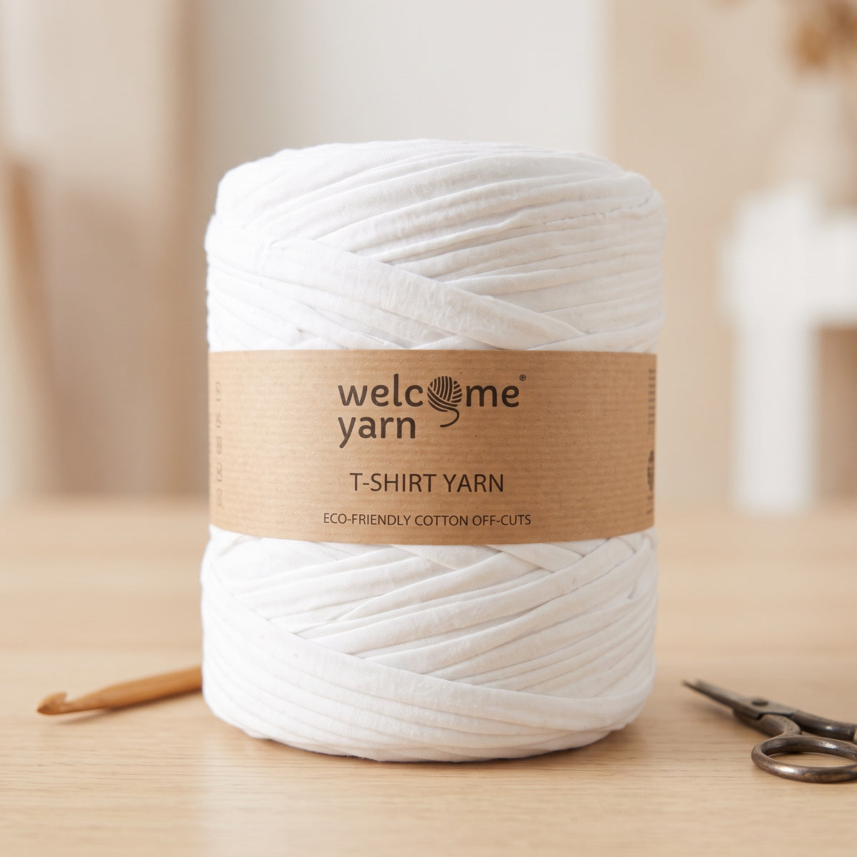 Fio de Malha Reciclado Branco Natural (120m) – Trapilho Eco-Friendly WelcomeYarn