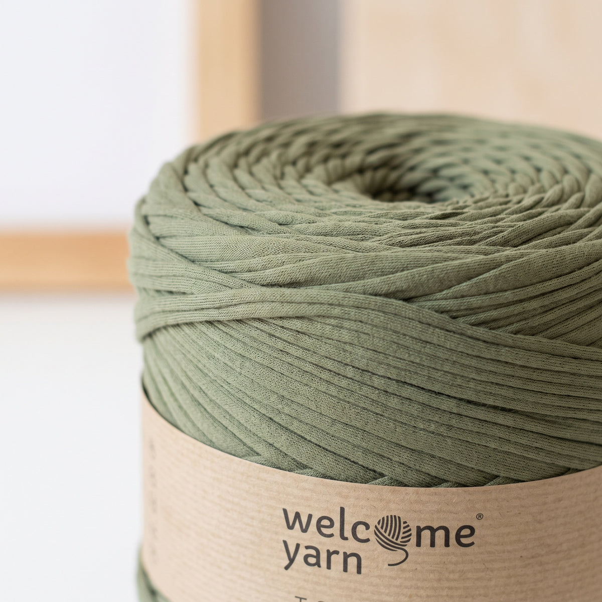 Trapilho de Algodão Ecológico Verde WelcomeYarn (120m) – Fio de Malha Residual para Croché e Tricô
