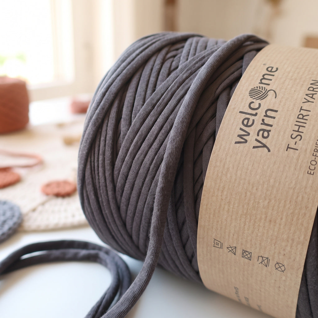 Fio de Malha Eco Cinzento Escuro Welcome Yarn (120m) – Trapilho Reciclado Made in Portugal