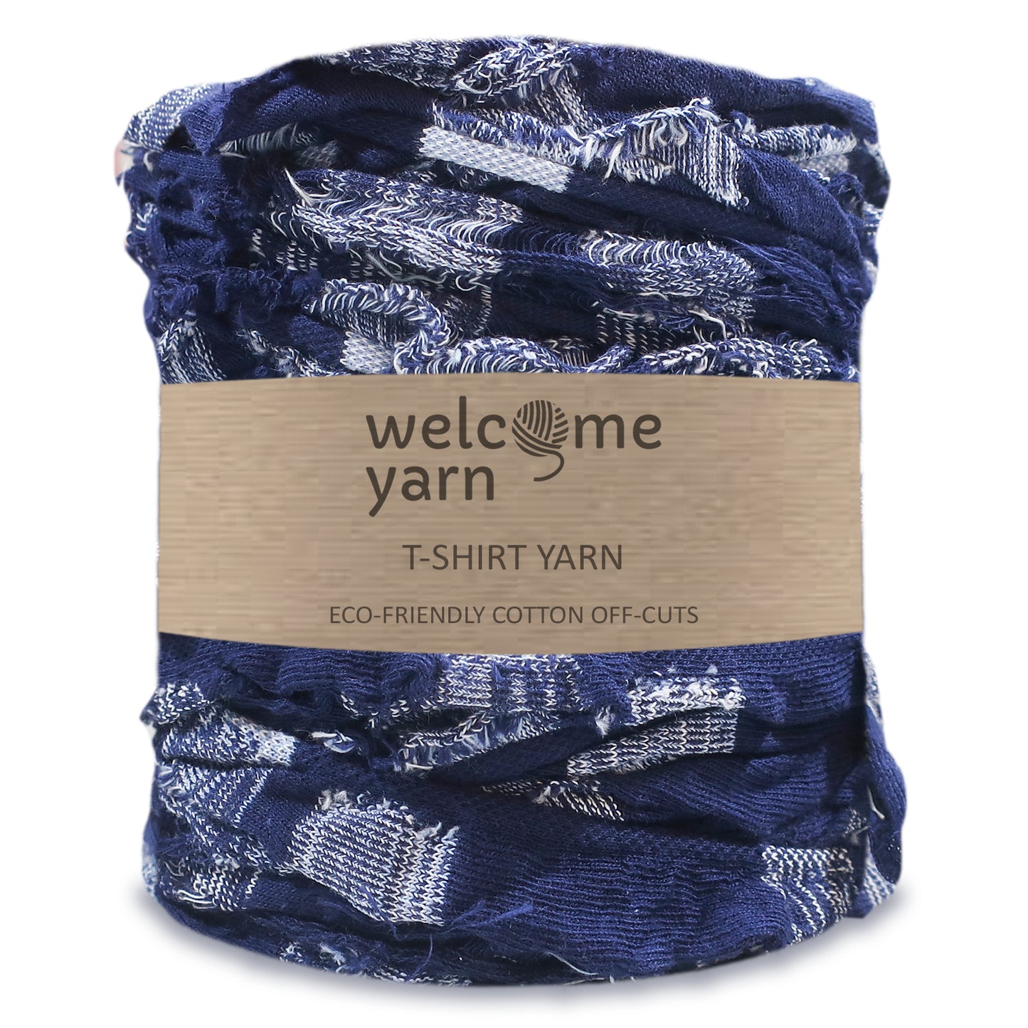 T-shirt Yarn Scruffy Blue and White