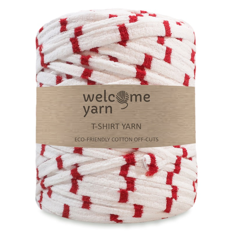 T-shirt Yarn Red White Stripes