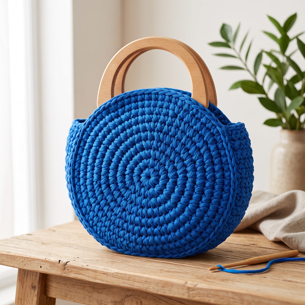 Trapilho Reciclado WelcomeYarn 120m – Azul Elétrico | Fio de Malha Made in Portugal