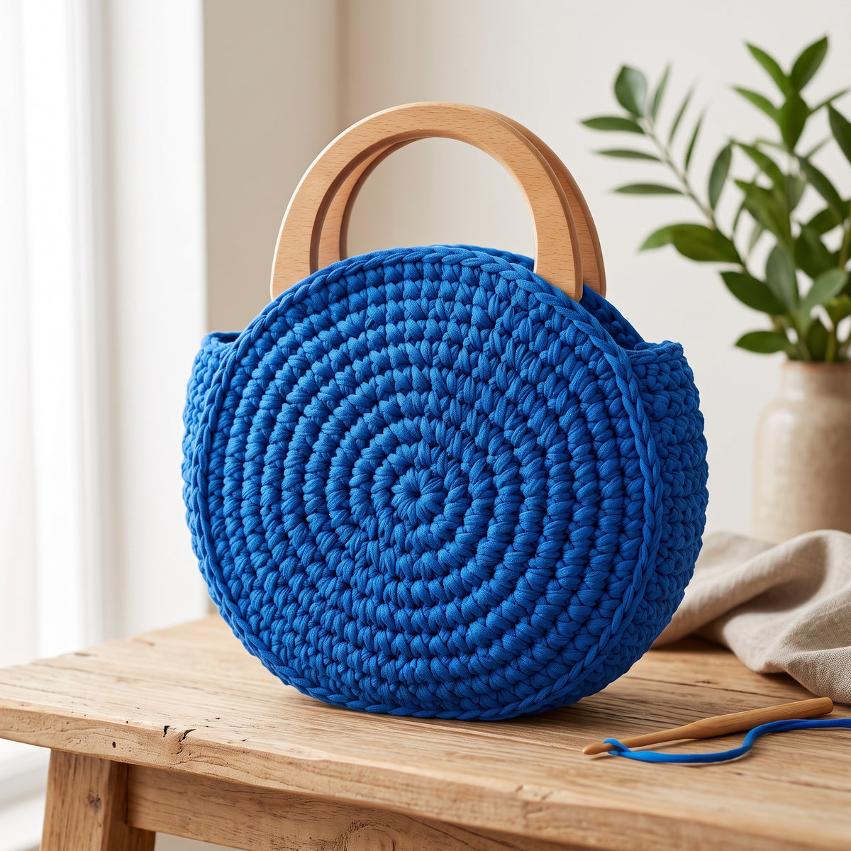 Trapilho Reciclado WelcomeYarn 120m – Azul Elétrico | Fio de Malha Made in Portugal