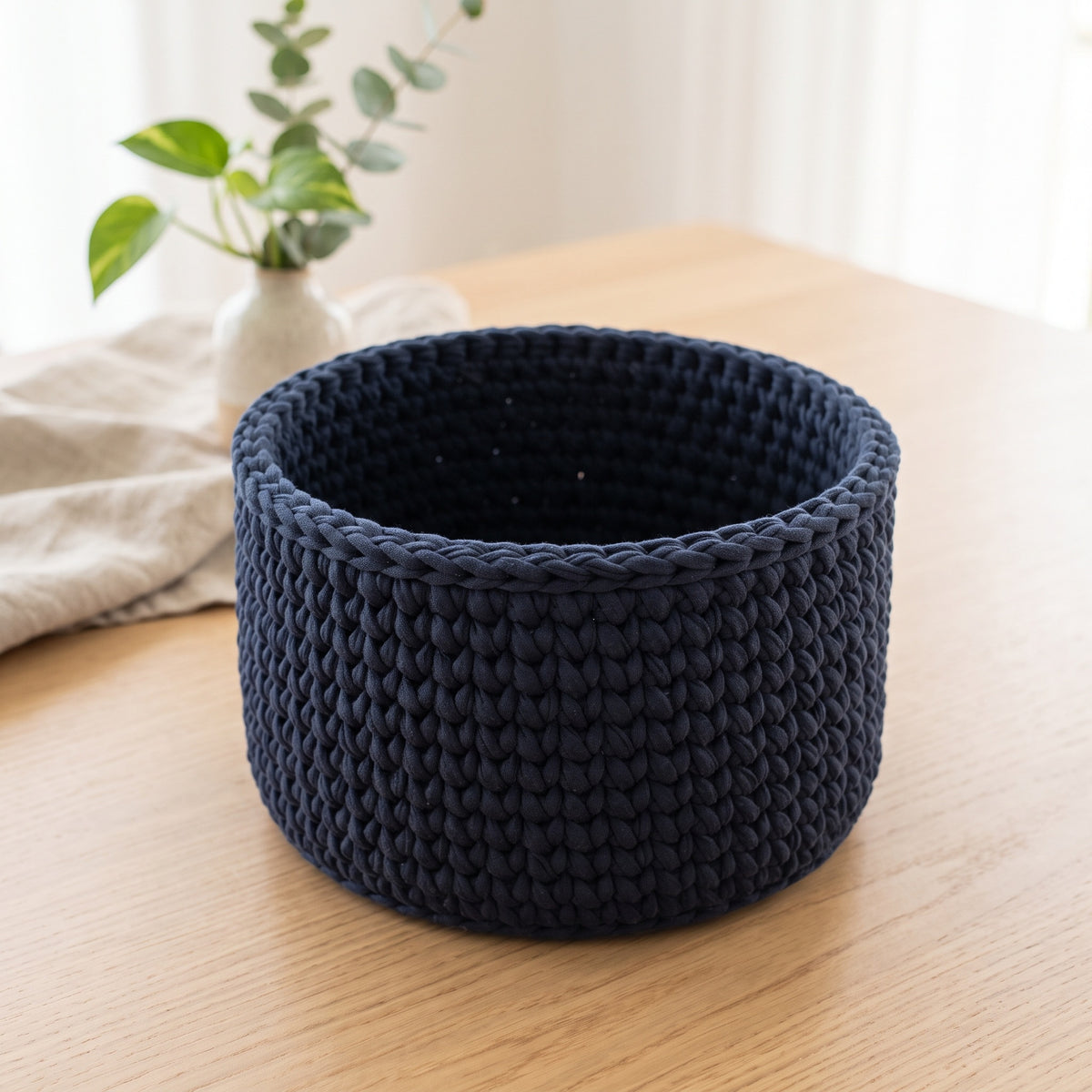 Trapilho Reciclado WelcomeYarn 120m – Azul Marinho Profundo | Fio de Malha Made in Portugal