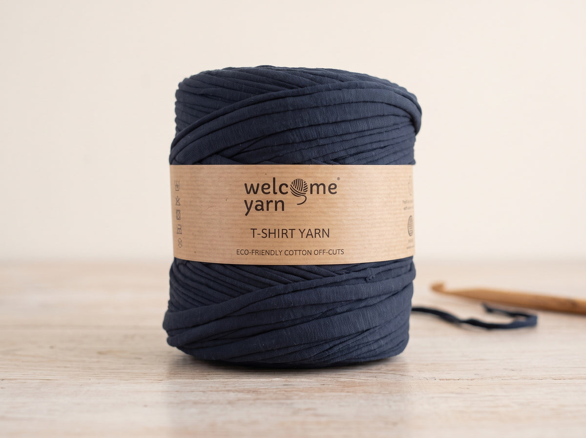 Trapilho Reciclado WelcomeYarn 120m – Azul Marinho Profundo | Fio de Malha Made in Portugal