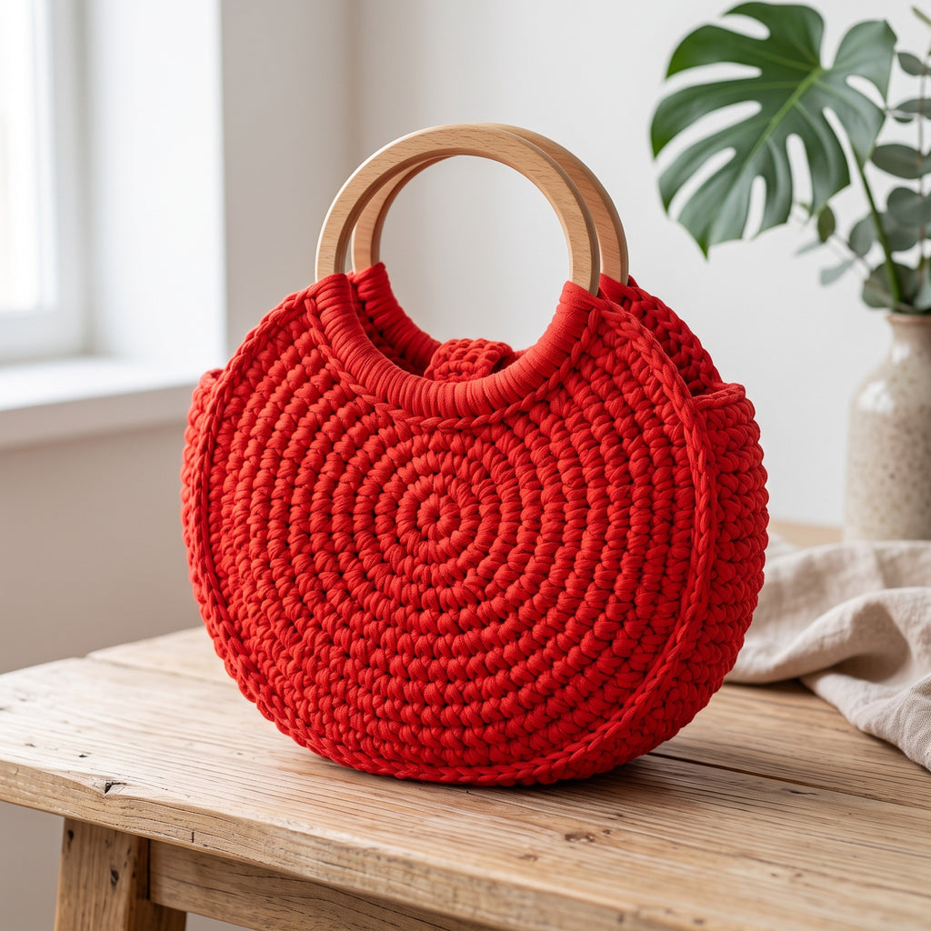 Trapilho Reciclado WelcomeYarn 120m – Vermelho Coral | Fio de Malha Made in Portugal