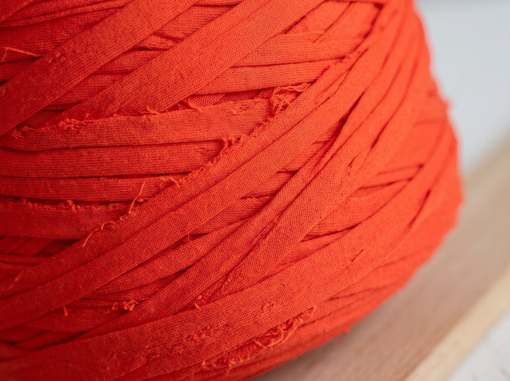 Trapilho Reciclado WelcomeYarn 120m – Vermelho Coral | Fio de Malha Made in Portugal
