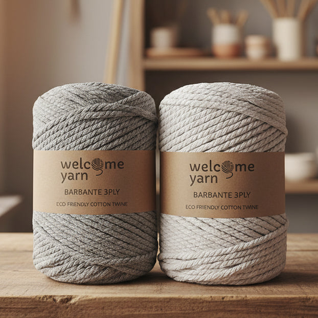 Barbante 3PLY 300g Pack2x - Cinza Claro + Cinza Médio
