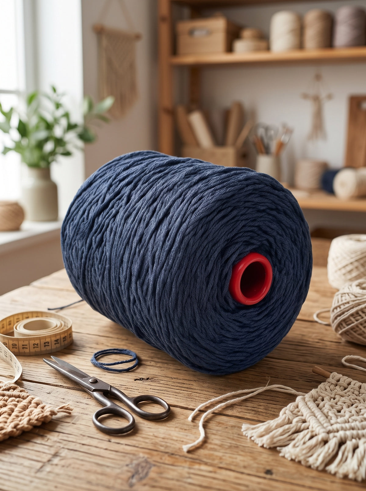 Bobine Industrial Fio Barbante XL WelcomeYarn – Azul Ganga (Denim) 2 Kg / 800m