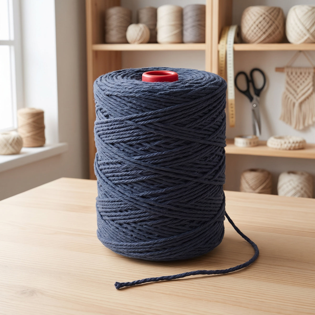 Bobine Industrial Fio Barbante XL WelcomeYarn – Azul Ganga (Denim) 2 Kg / 800m