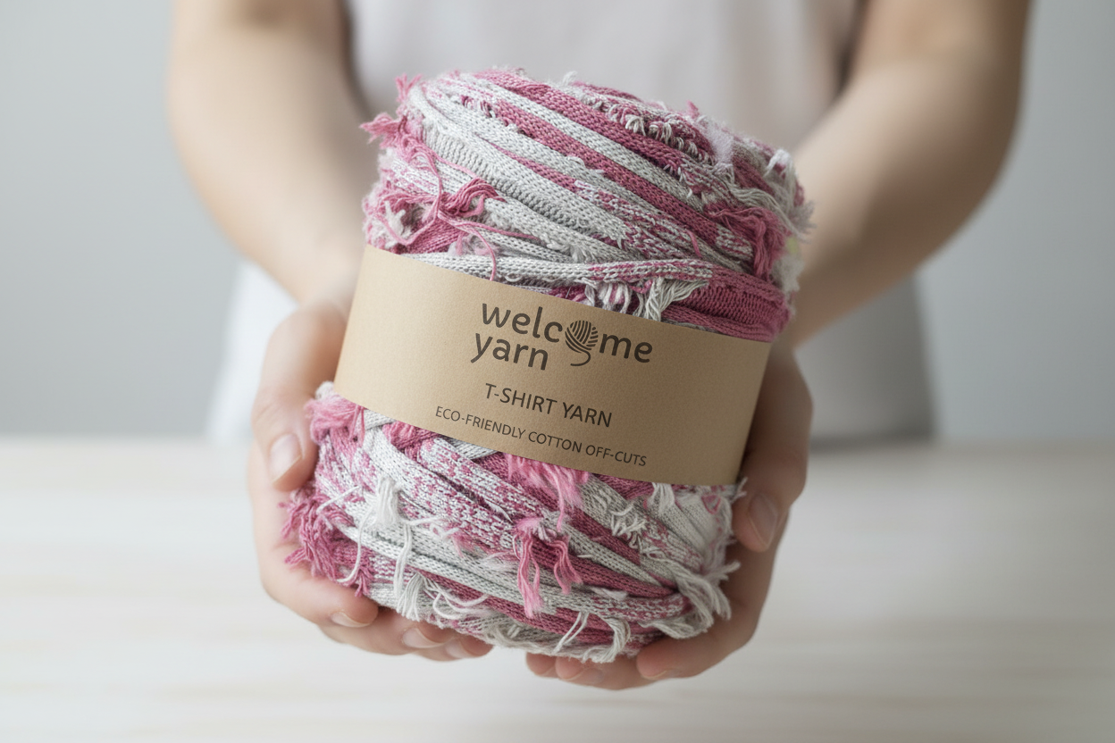 T-shirt Yarn Scruffy Pink Grey