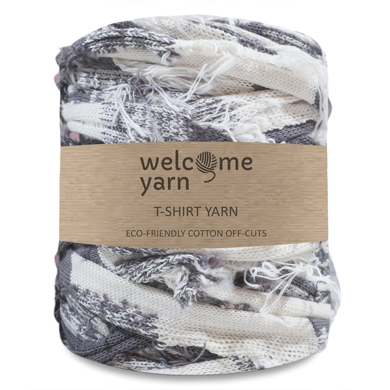 T-shirt Yarn Scruffy Grey White