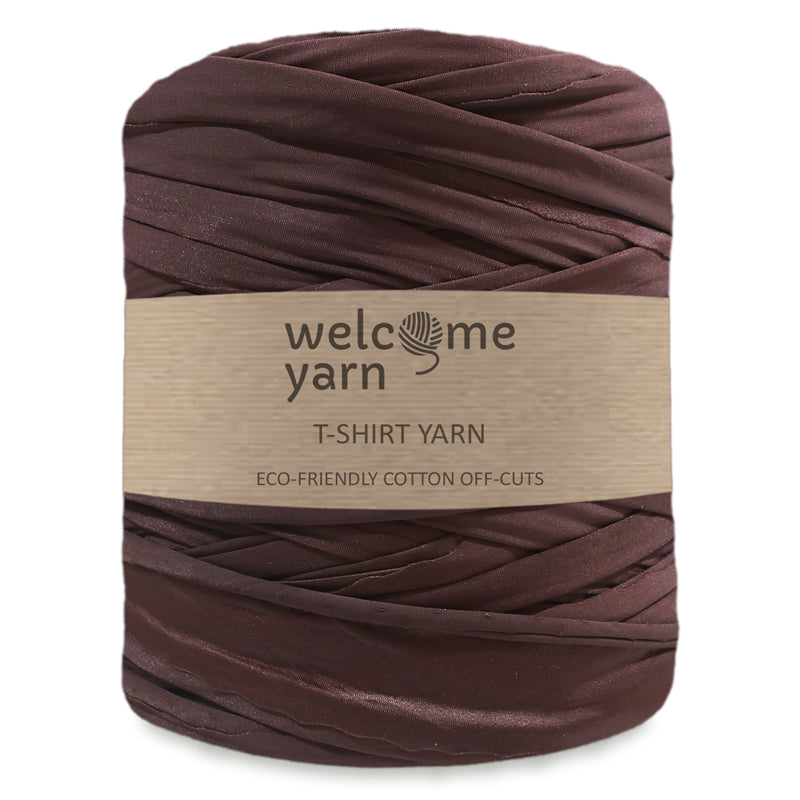 T-shirt Yarn Stretchy Shiny Brown - 2nd Quality