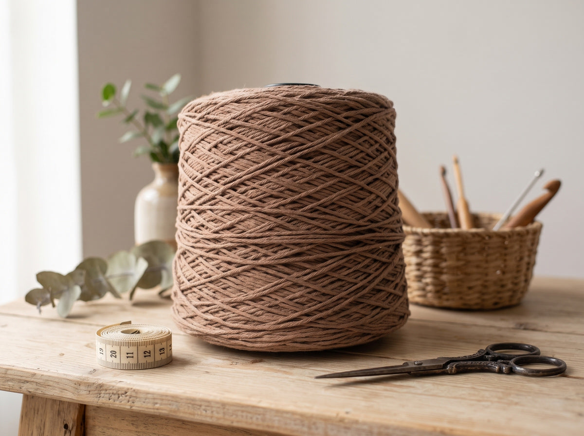Fio Barbante XL WelcomeYarn 3mm (2.4 kg / ~960m) – Algodão Reciclado para Macramé, Croché e Tricô