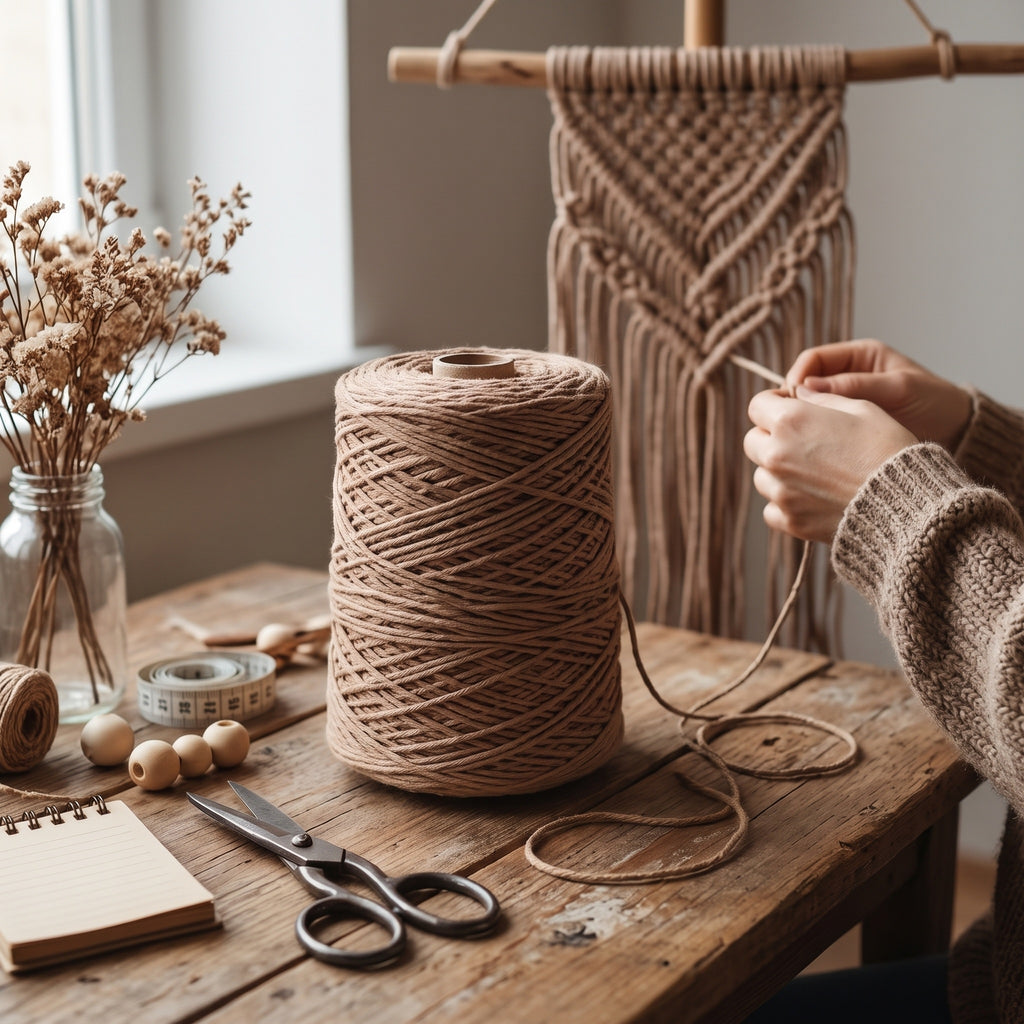 Fio Barbante XL WelcomeYarn 3mm (2.4 kg / ~960m) – Algodão Reciclado para Macramé, Croché e Tricô