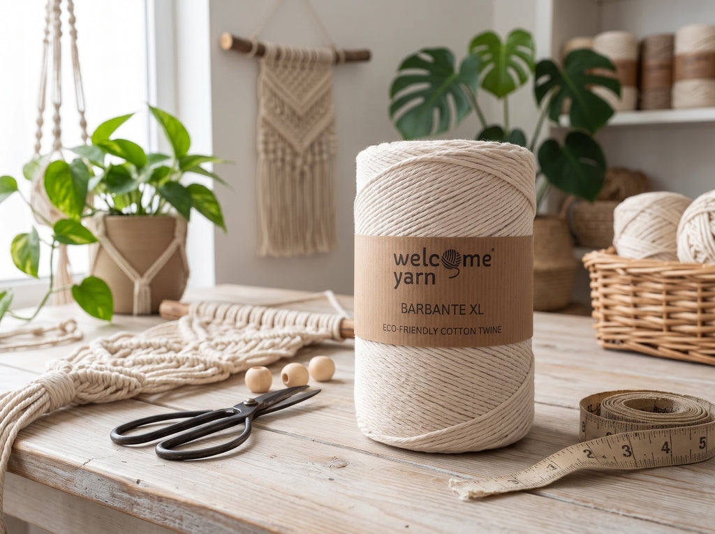 Fio Barbante XL WelcomeYarn 500g – Algodão Reciclado para Macramé, Croché e Tricô