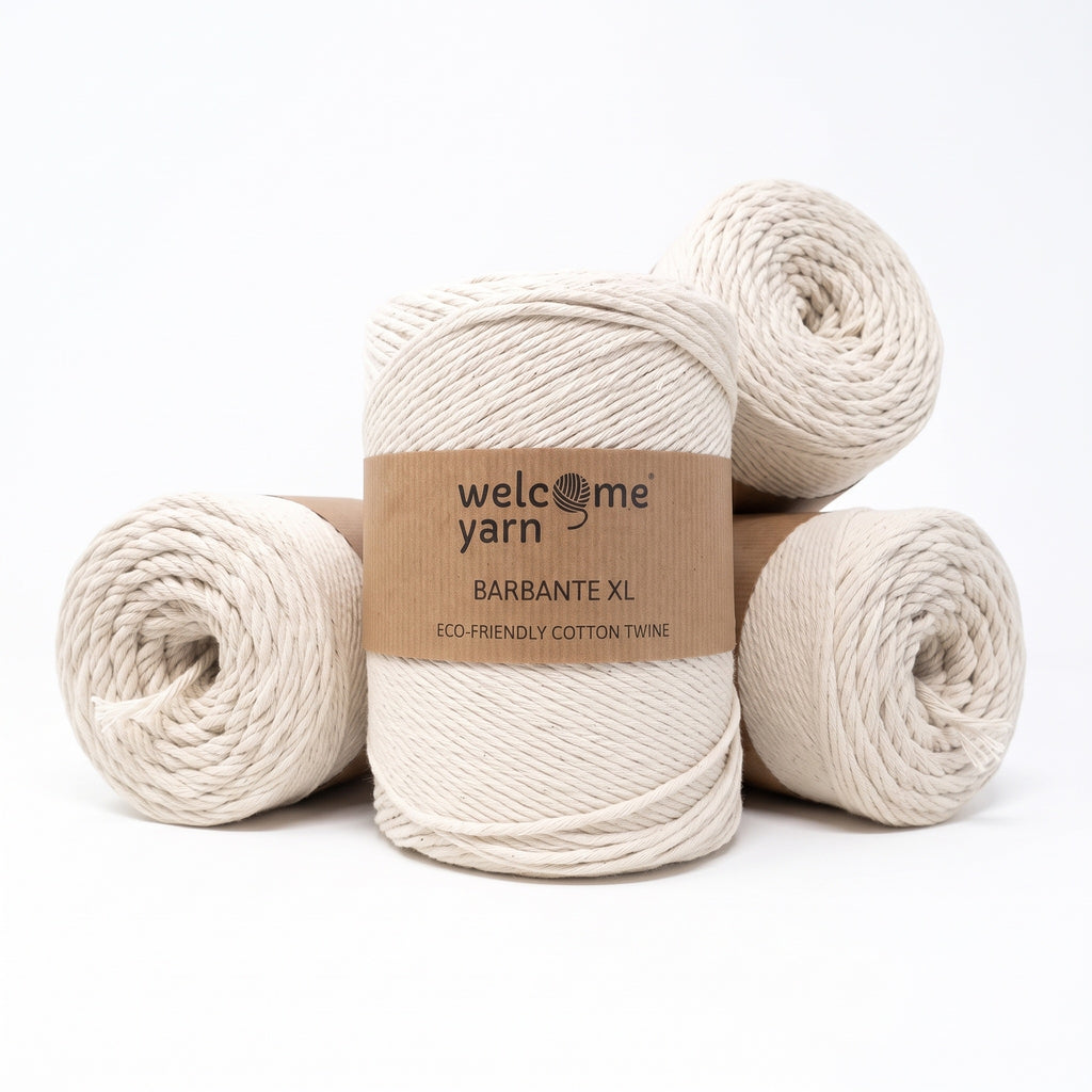 Fio Barbante XL WelcomeYarn 500g – Algodão Reciclado para Macramé, Croché e Tricô