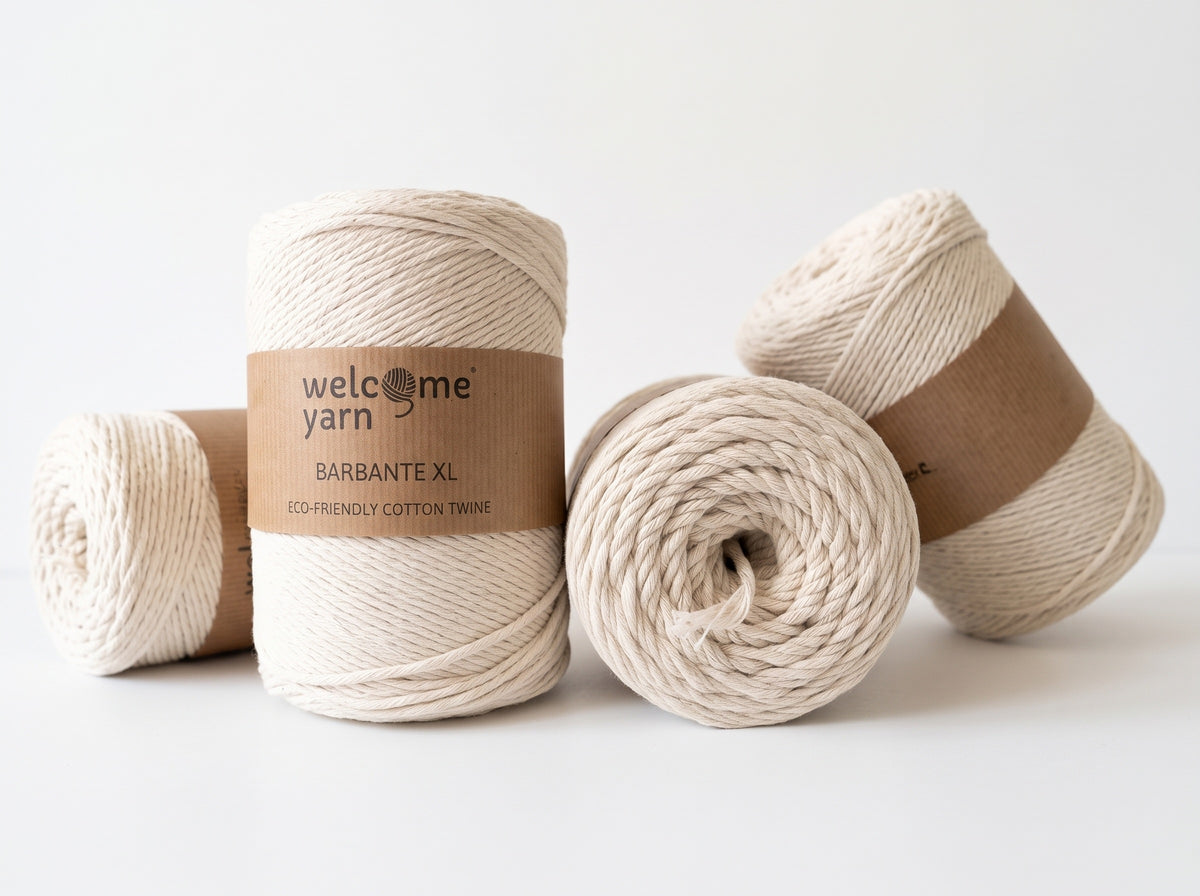 Fio Barbante XL WelcomeYarn 500g – Algodão Reciclado para Macramé, Croché e Tricô