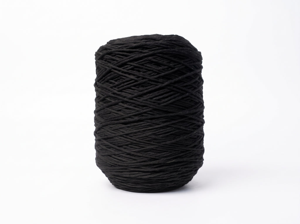 Fio Barbante XXL Preto 4mm WelcomeYarn (4.30kg / 860m) – Bobine Industrial de Algodão Reciclado para Macramé
