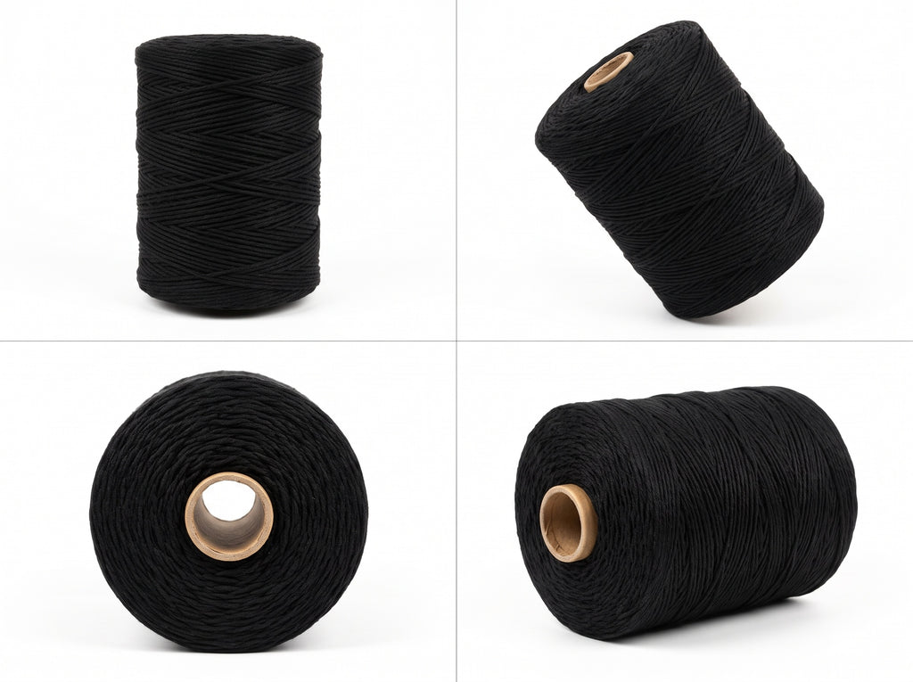 Fio Barbante XXL Preto 4mm WelcomeYarn (4.30kg / 860m) – Bobine Industrial de Algodão Reciclado para Macramé