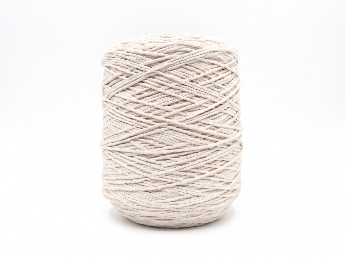 Fio Barbante XXL WelcomeYarn 4mm (4,25 kg / 850m) – Algodão Reciclado para Macramé | Cru Claro / Off-White